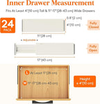 Lifewit 24 Pack Drawer Dividers 4" High 28-43.5cm/11-17" Adjustable Drawer Organizer for Clothes/Utensils, Expandable Drawer Separator in Dresser/Kitchen/Bedroom/Office Organization & Storage Beige