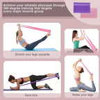 Resistance Bands, Figure 8 Resistance Band, 4 Pack - Latex-Free Exercise Bands for Home Gym, Strength Training & Physical Therapy | Yoga, Pilates, Glute Workouts | Portable Elastic Bands