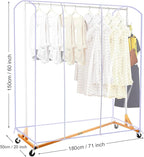 Ruibo Clear Garment Rack Cover Dustproof Clothes Rack Cover with 2 Durable Zipper/Clothing Waterproof Protector (L:71x20x60 inch)