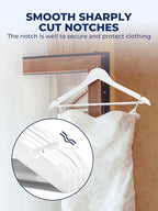Smartor White Wooden Hangers 20 Pack, Solid Wood Coat Hanger for Closet, Heavy Duty Wood Hangers for Suits, Shirts, Dresses, with 360° Rose Gold Hook, Non Slip Pant Bar