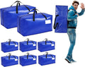 8 Pack Reusable Moving Bags Heavy Duty Backpack Straps Big Plastic Storage Totes for Camping Travel Home RV Woven Foldable Luggags Moving Bags for College Student Dorm Room Essentials 93 L 25 Gallons