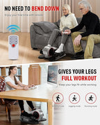 HARISON Under Desk Elliptical Machine with Multi-Functional LCD Display, Ellipse Leg Exerciser for Seniors with 12-Level Adjustable Speed and Resistance Bands