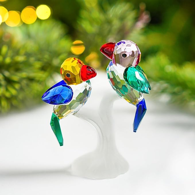 H&D HYALINE & DORA Crystal Birds Figurines Collectibles Art Glass Animal Figurine Craft Ornament Home Table Decoration,Gift Boxed