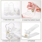 12Pack Shoe Slots Organizer for Closet Shoe Stacker Shoe Rack Organizer for Closet Space Saver Storage Shoe Holder Organization (Clear)