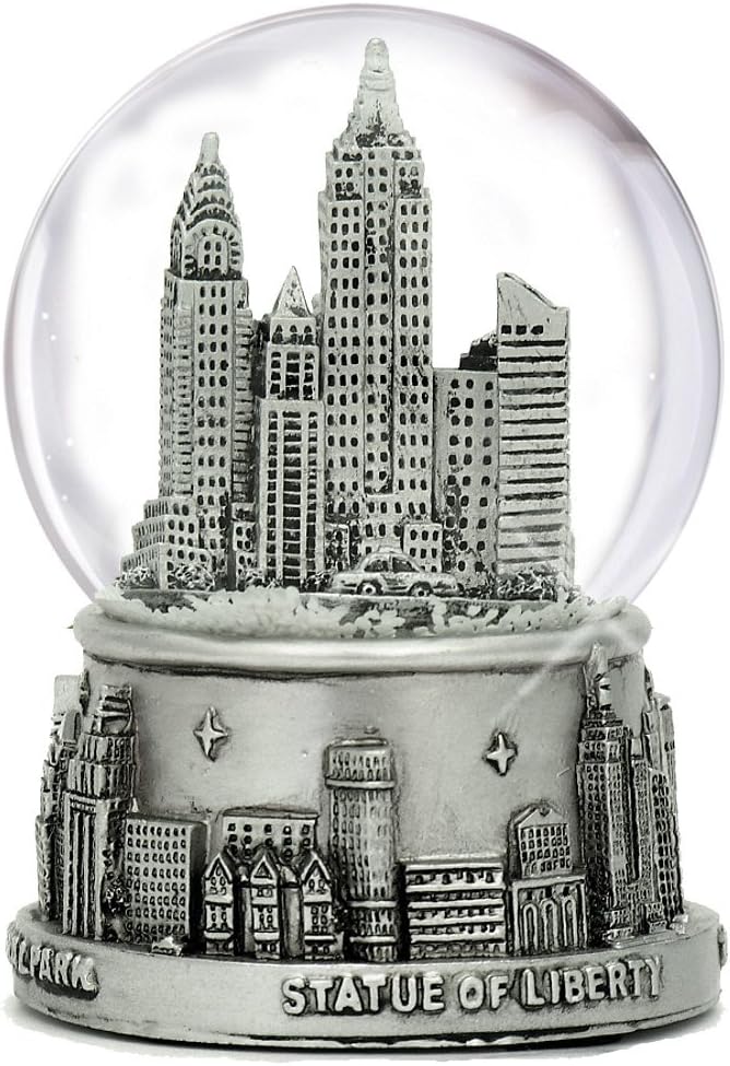 New York City Silver Lined Snow Globe 65mm NYC Souvenir
