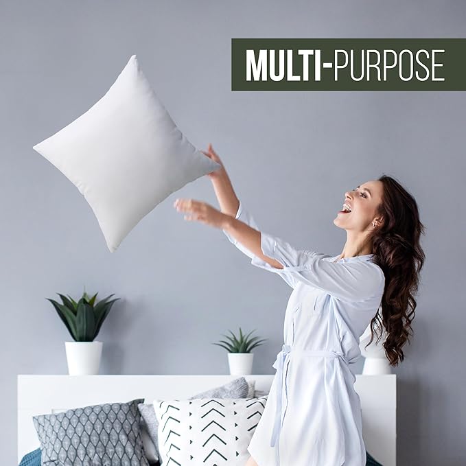 Utopia Bedding Throw Pillows (Set of 1, White) – 17 x 17 Inches Down Alternative Pillows for Bed, Sofa, and Couch - Fluffy Decorative Stuffer Pillow for Indoors & Outdoors