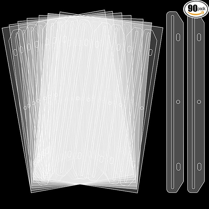 90 Pcs Magazine Holders 3 Hole Punched Plastic Binder Accessories 3 Ring Binder Magazine Collection Storage for File Book Organizer (Translucent White)