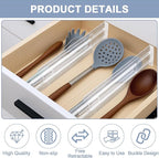 5 Pack Adjustable Drawer Dividers (12.3-18") 6" High Expandable Clear Drawer Dividers for Kitchen, Bedroom & Office Dresser Drawer Organizers for Clothes, Utensils and Baby Nursery Storage
