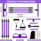 2026 Upgrade Foot Pedal Resistance Band, Adjustable 4-Tube Pedal Ankle Puller Resistance Band with Handle, Multifunction Home Gym Equipment, Stirrup Puller for Men Women for Full Body Exercise