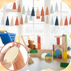 WILLBOND 4 Pieces Valentine's Day Tassel Garland for Classroom Wall Decor Boho Pastel Garland Cotton Tassel Banners for Party School(6.2 Inch,Brown Color)