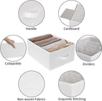 GRANNY SAYS Jean Organizer for Closet, Clothes Drawer Organizer, Pants Organizer, Wardrobe Clothes Organizers, Clothes Storage Bins, Drawers for Sweater, T Shirt, Beige, 6-Pack