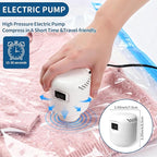 Vacuum Storage Bags with Electric Pump, 8 Jumbo Pack Space Saver Bags, Heavy Duty Reusable PA+PE Vacuum Sealer Bags for Comforters, Bedding, Blankets, Clothes, Home Organization & Travel