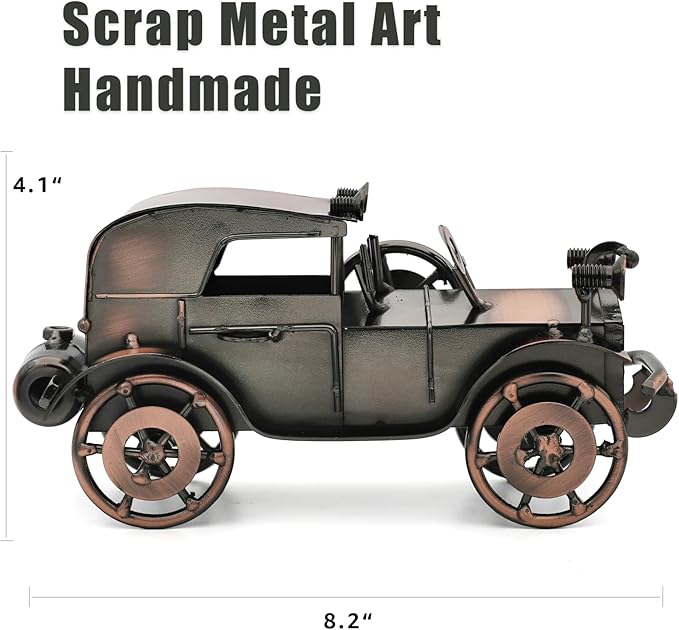 Classic Car Gifts for Men & Women - Antique Collectible Car for Adults, Scrap Metal Vintage Car Decor for Man Cave, Garage, Office, Home, Ideal Gifts for Car Lovers