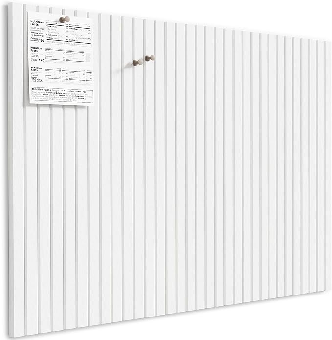 MaxGear Large Cork Boards for Walls 48" x 36", White Felt Bulletin Board Tiles for Office Decor, 12 Pack Felt Wall Tiles with Slat Paneling, Push Pin Board Home Wall Organizer