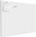 MaxGear Large Cork Boards for Walls 48" x 36", White Felt Bulletin Board Tiles for Office Decor, 12 Pack Felt Wall Tiles with Slat Paneling, Push Pin Board Home Wall Organizer