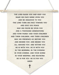 The Lord Bless You Scripture Wall Hanging Banner,Christian Canvas Poster with Wooden Rod, Bible Verse Wall Art for Blessing Home Decor, Faith Gift for Women, Family, or Church, 11x16 Inch (KD12)