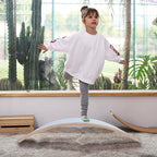Glintoper 27.5-Inch Wooden Wobble Balance Board - Kid-Friendly Yoga and Body Training Toy