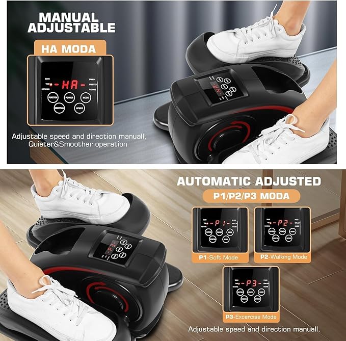 ANCHEER Under Desk Elliptical, Electric Elliptical Leg Exerciser for Seniors with 12 Adjustable, Portable Quiet under desk Elliptical Exercise Machine, Seated Pedal Exerciser with Remoter,Data Display