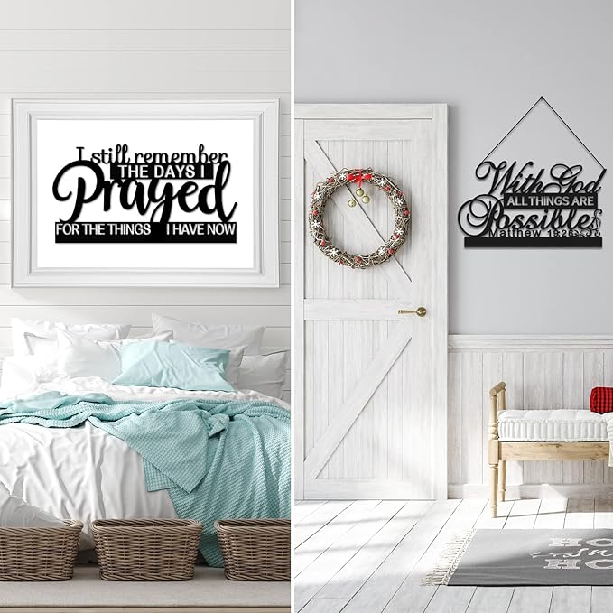 Jetec I Still Remember The Days I Prayed Sign Inspirational Table Blessed Signs Motivational Decor Farmhouse Table Home Centerpieces Faith Wooden Shelf for Living Room Office(Stylish Style)