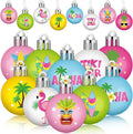 HyDren 40 Pcs Summer Tree Ornaments Mini Summer Hanging Tree Decorations 1.2 Inch Pastel Flamingo Surboard Pineapple Palm Beach Tropical Ball Decorations for Home Luau Holiday Decorative Supplies
