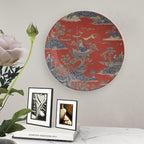 Cheng Toile Dynasty Red Chinoiserie Decorative Plate, Personalized Chinese Plates for Household Art Decoration Festival Decor, 1 Plate with 1 Display Stand Art Decorations for Office Table