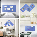 Large Cork Board for Office, 8 Pack Felt Wall Tiles with Slat Wall Paneling and Safe Removable Adhesive Tabs, Felt Bulletin Board Pin Board Cork Boards for Walls - Sky Blue