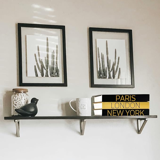 AZEZO Set of 3 Decorative Books for Home Decor – Decorative Hardcover Display Faux Books for Bookshelf and Coffee Table – Black and Gold Foiled – Paris London New York Themed