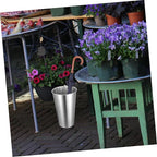 Luxshiny Aluminum Umbrella Stand Waterproof Round Umbrella Storage Bucket for Home Entryway Walking Stick Organizer