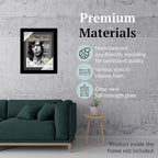 Creative Picture Frames 12 x 14 Magazine Frame with Full-Strength Glass, Holds Up To A 1/4" Thick Media with Installed Hangers for Easy Mounting, 14x16 Black Frame with Black Mat