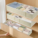 Drawer Organizer Clothes, Foldable Fabric Dresser Organizer Closet Organizers and Storage Box for Underwear,Folded Clothes,Baby Clothing,Socks,Bra,Towels,Ties(12 Pack,Yellow)