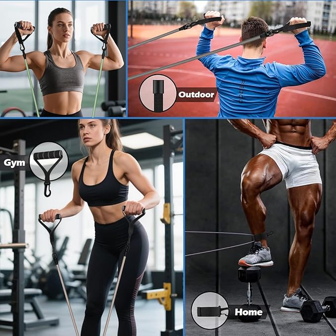 VEICK Resistance Bands, Exercise Bands, Workout Bands, Resistance Bands for Working Out with Handles for Men and Women, Exercising Bands for Fitness Weights Work Out at Home