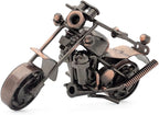 Motorcycle Gifts for Men Women - Handmade Metal Motorcycle Figurine - Unique Gifts for Bikers Him Dad Grandpa Husband Friend - Vintage Man Cave Home Office Desk Decor