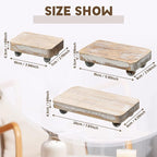 Maitys 3 Pcs Wooden Risers for Display Pedestal Stand Wooden for Decor Farmhouse Vintage Rustic Stackable Kitchen Stand Tray Riser, 3 Sizes(8 x 4.3, 6 x 3.5, 4 x 2.8 in,White)