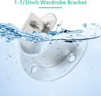 4PCS Heavy Duty Stainless Steel Rod Brackets - 1-1/3 Inch Diameter, U & Round Closet Rod End Supports, Silver