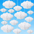 Affrolling 20 Pcs 3D Cloud Decorations Hanging Honeycomb Decor Artificial Cloud Ornaments for Ceiling Art Wedding Birthday Nursery Room Baby Shower Party Decorations(X-Large, Classical Style)