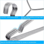 Fayleeko Stainless Steel Wire Hangers - 50 Pack Heavy Duty, Space Saving 16.5 inch Ultra Thin Coat Hangers
