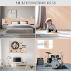 Large Felt Cork Board Alternative - 36" x 24" Bulletin Board with 30 Pushpins, 6 Pack Adhesive Cork Board, Sound Absorbing Fabric Wall Tiles, for Office Home Music Class, Cinnamon