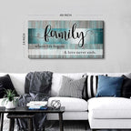 Teal Wall Art Family Sign Wall Decor Inspirational Quotes Canvas Prints Pictures Teal Kitchen Decor Dining Room Artwork 24x48 Large Rustic Farmhouse Family Painting Bedroom Living Room Home Decoration