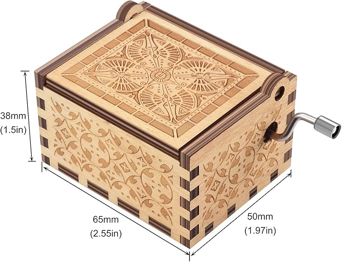 Wood La Vie En Rose Music Boxes,Carved Hand Crank Musical Box Wooden Classic Handmade Engraved Valentines Birthday Gift for Kids Boys Girls Friends (Wood-La Vie En Rose)