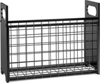 Magazine Rack, Magazine Holder for Desktop and Home Office, Magazine Basket Decorative Books Organizer Farmhouse File Storage Basket for Magazines, Books, Newspapers, Tablets, Black