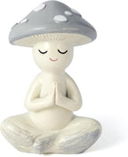 Meditation Mushroom Resin Statue - Cute Meditation Mushroom Statue for Desk Living Room Resin Figurine for Home Patio Office Decoration Cute Plant Statues for Tabletop Garden Backyard Decor