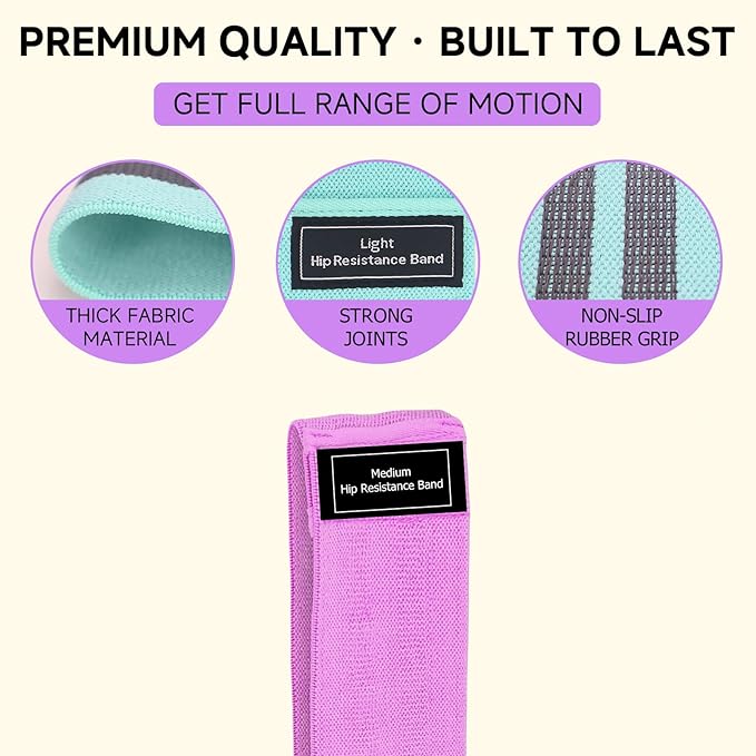Resistance Bands, Fabric Workout Bands for Women & Men
