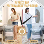 TAILI 12 Pack Vacuum Storage Bags, Jumbo Cube Space Saver (31x40x15 Inch), XL Large Vacuum Seale Bags for Comforters Blankets Bedding, Clothing, Clear