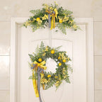 Wedding Arch Flowers Artificial Floral Swag for Door Lintel Spring Lemon Fruit Garland Rustic Decorative Swag for Wedding Arch Front Door Wall Home Decor(#1)