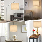 Beige Lamp Shade, Large Drum Lampshade 13''Top X 13'' Bottom X 10'' High, Replacement Lamp Shade Natural Linen Hand Crafted for Table Lamps Floor Lamps Chandelier Lamp, Easy Assembly Required