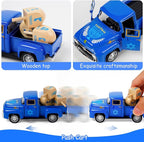 Hanukkah Home Decor, Mini Metal Hanukkah Truck with Wood Dreidel Decor - Festive Jewish Holiday Decor for Tabletop, Hanukkah Gift for Jewish