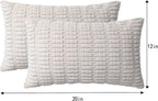 Aegero Pack of 2 Corduroy Decorative Throw Pillow Covers 12x20 InchSoft Boho Striped Pillow Covers Modern Farmhouse Home Decor for Sofa Living Room Couch Bed（Cream White）
