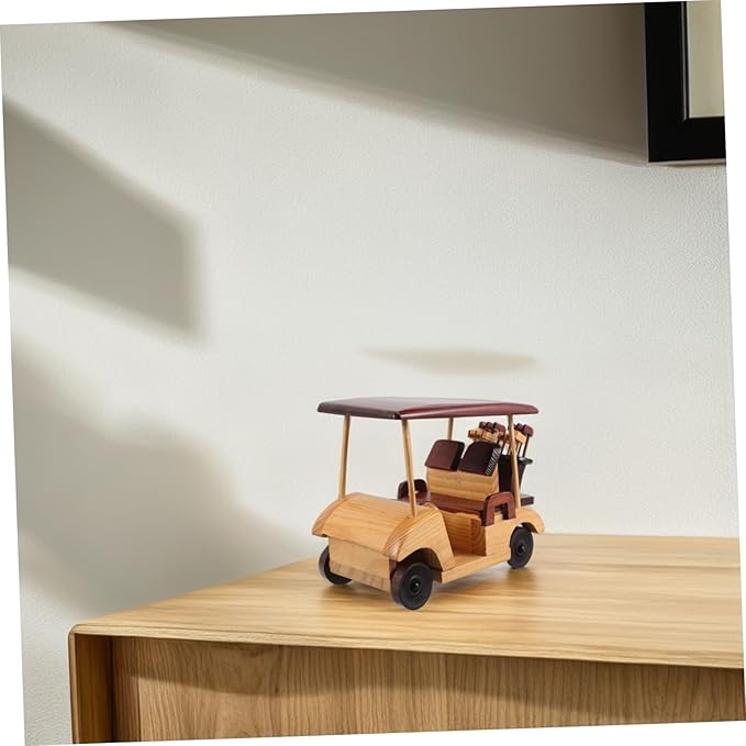 Rustic Car Model Wooden Antique Vehicle Ornament for Home Office Decor Vintage Collectible Car Figurine for Desk and Collectors