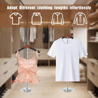 Eunika 1 Pack Adjustable T Shirt Display Flexible Shoulder Stand, Portable Metal Shirt Rack Display Stand Garment Coat Holder for Clothing Garment Coat Retail Vendor, Cloakroom,17-31 Inch