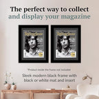 Creative Picture Frames 10.5 x 12.5 Magazine Frame with Full-Strength Glass, Holds Up To A 1/4" Thick Media with Installed Hangers for Easy Mounting, 12x14 Manhattan Black Frame with Black Mat